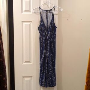 Navy and White Floral Dress